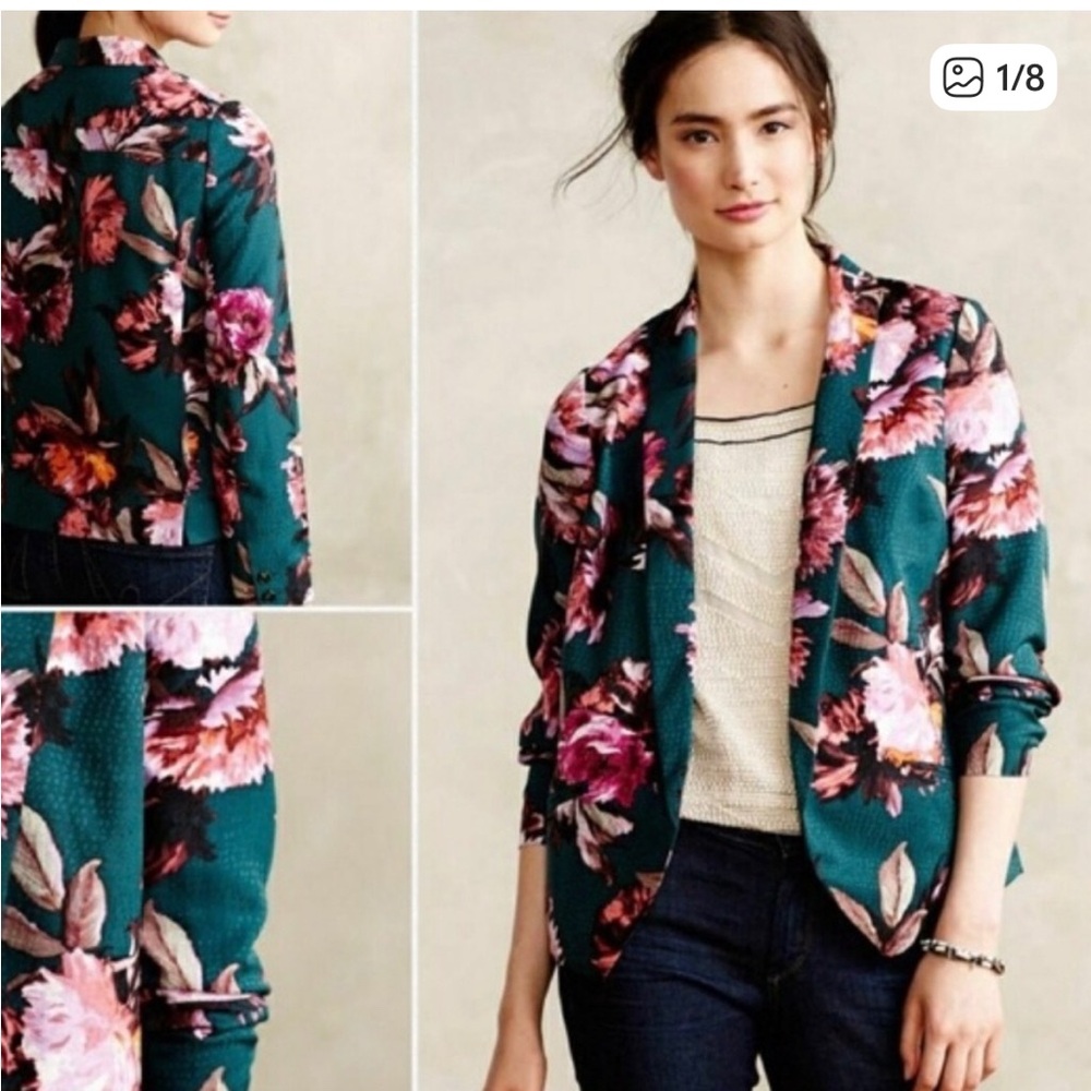 anthropologie Cartonnier Rihan green floral- size 4. Perfect condition